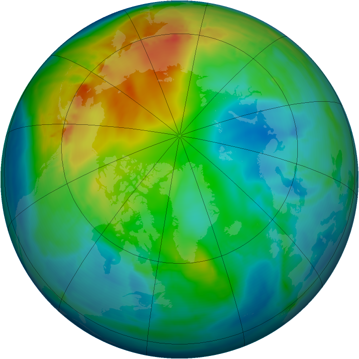 Arctic ozone map for 23 November 2014